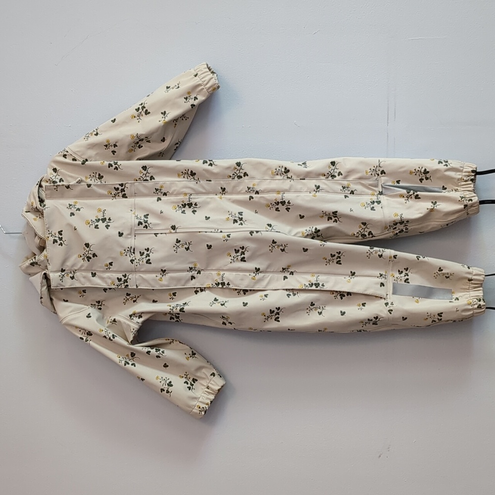 Kids Floral Hooded Rain Suit - Cream